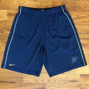 Nike BSBL Milwaukee Brewers Dri Fit Athletic Shorts Men’s Small